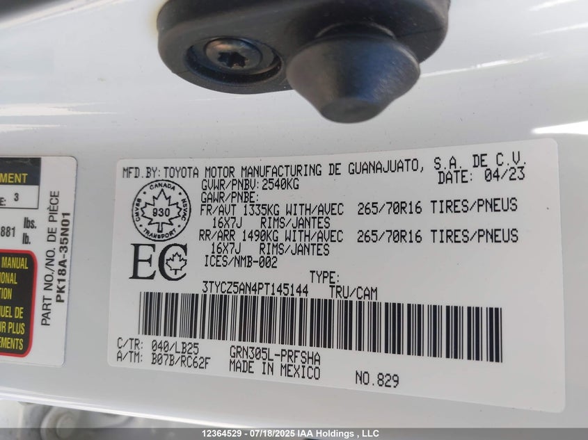 3TYCZ5AN4PT145144 2023 TOYOTA TACOMA photo no. 9