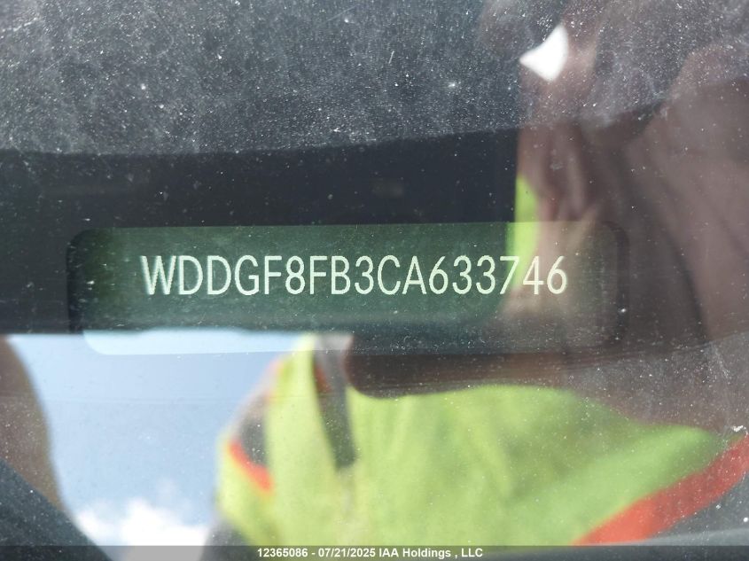 2012 Mercedes-Benz C 250 4Matic VIN: WDDGF8FB3CA633746 Lot: 12365086