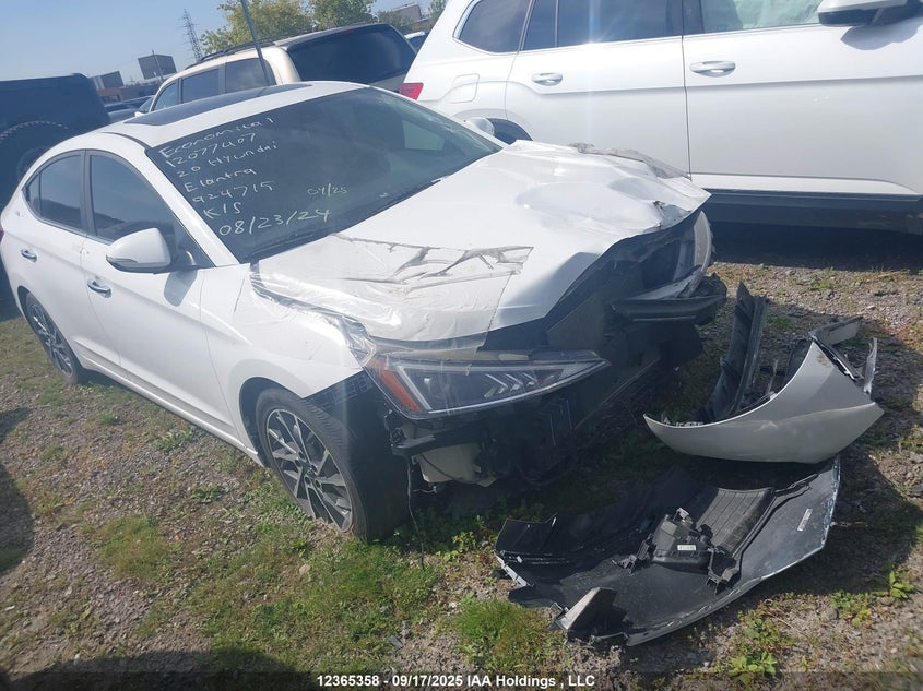 2020 Hyundai Elantra, Theft Recovery, IAAI, VIN KMHD84LFXLU924715 — photo 1