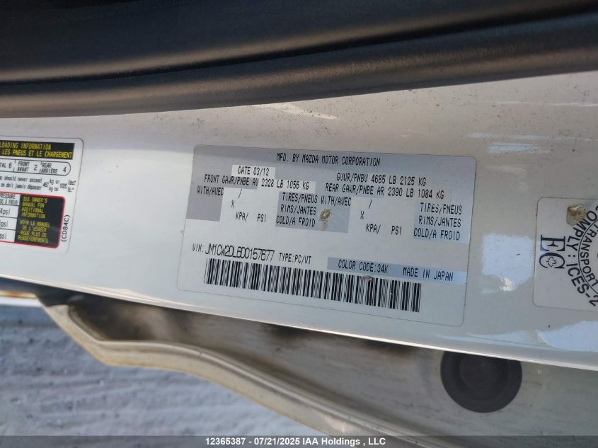 2013 Mazda Mazda5 Gt VIN: JM1CW2DL6D0157677 Lot: 12365387