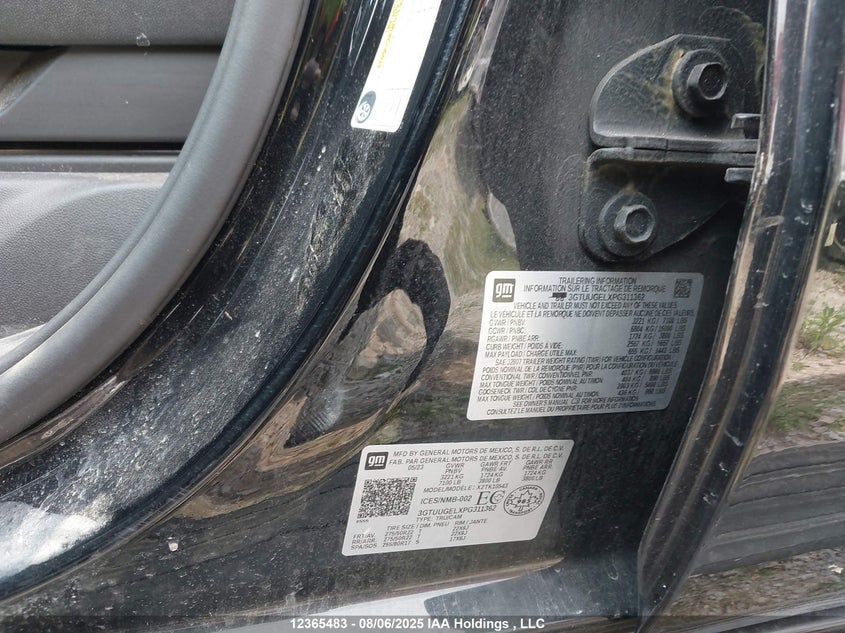 2023 GMC Sierra 1500 VIN: 3GTUUGELXPG311362 Lot: 12365483