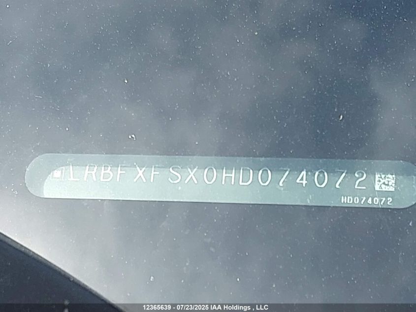 2017 Buick Envision VIN: LRBFXFSX0HD074072 Lot: 12365639