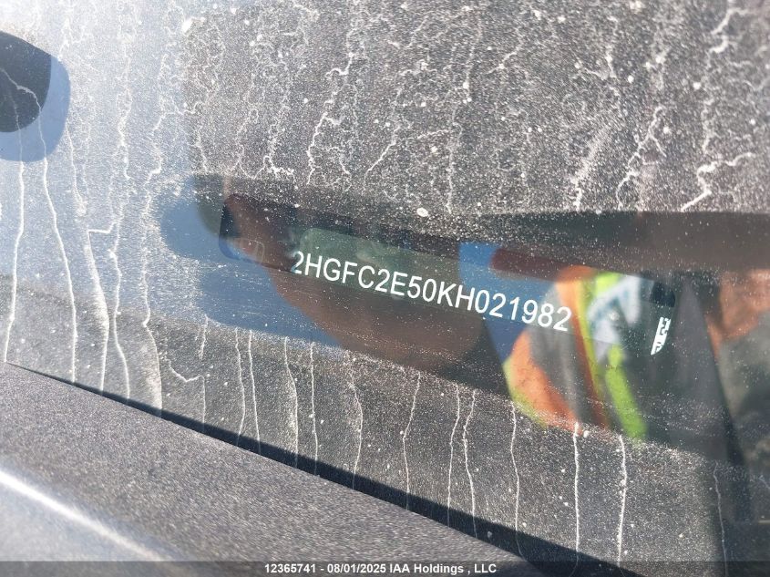 2019 Honda Civic Lx VIN: 2HGFC2E50KH021982 Lot: 12365741