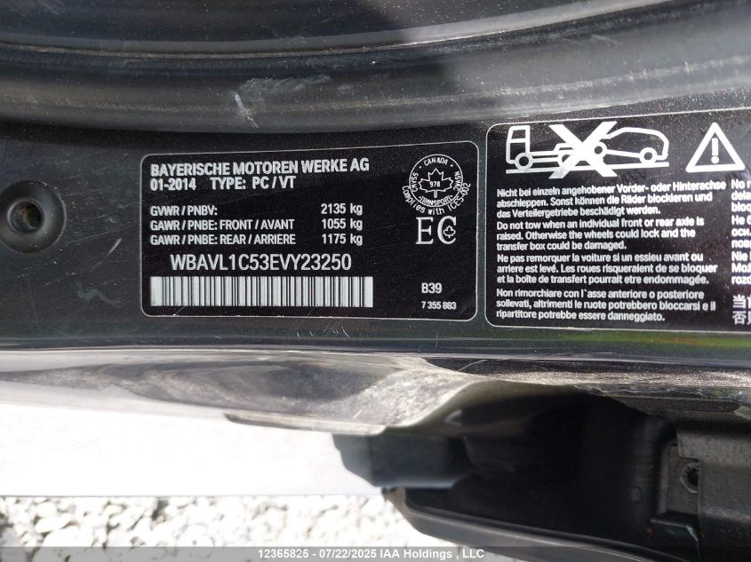 2014 BMW X1 xDrive28I VIN: WBAVL1C53EVY23250 Lot: 12365825