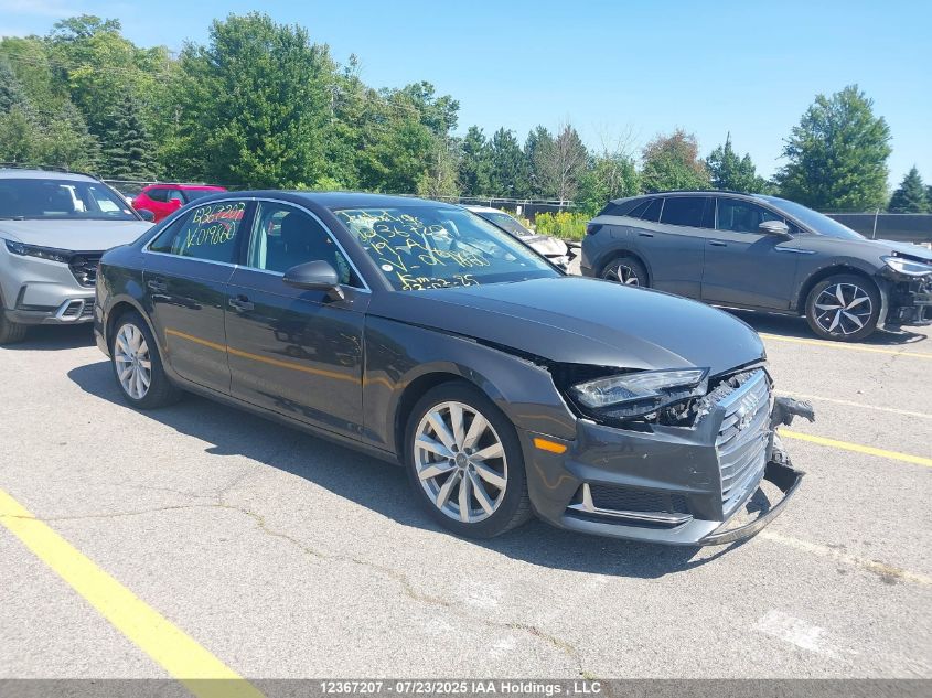 2019 Audi A4 VIN: WAUANAF4XKN019860 Lot: 12367207
