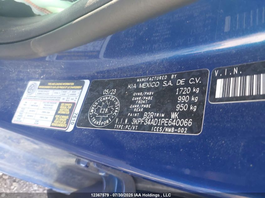 2023 Kia Forte Ex/Ex Premium/Ex+/Gt-Line VIN: 3KPF34AD1PE640066 Lot: 12367579