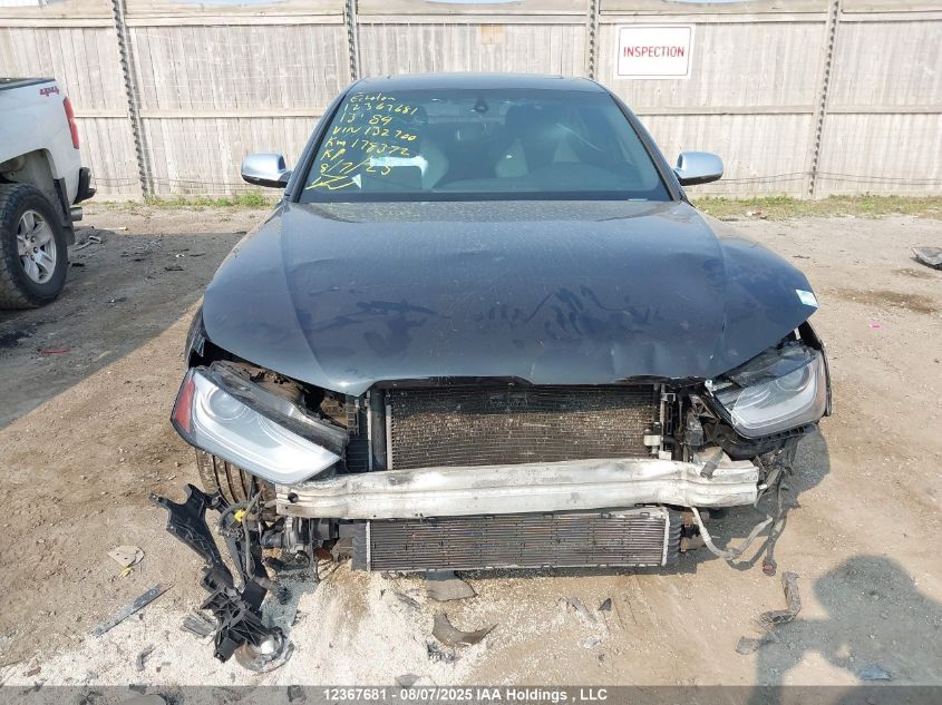 2013 Audi S4 Premium Plus VIN: WAUBGCFL0DA132700 Lot: 12367681