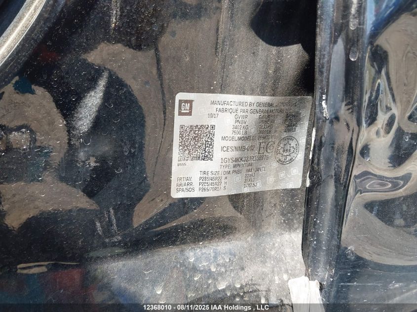 2018 Cadillac Escalade Esv Platinum VIN: 1GYS4KKJ2JR158975 Lot: 12368010