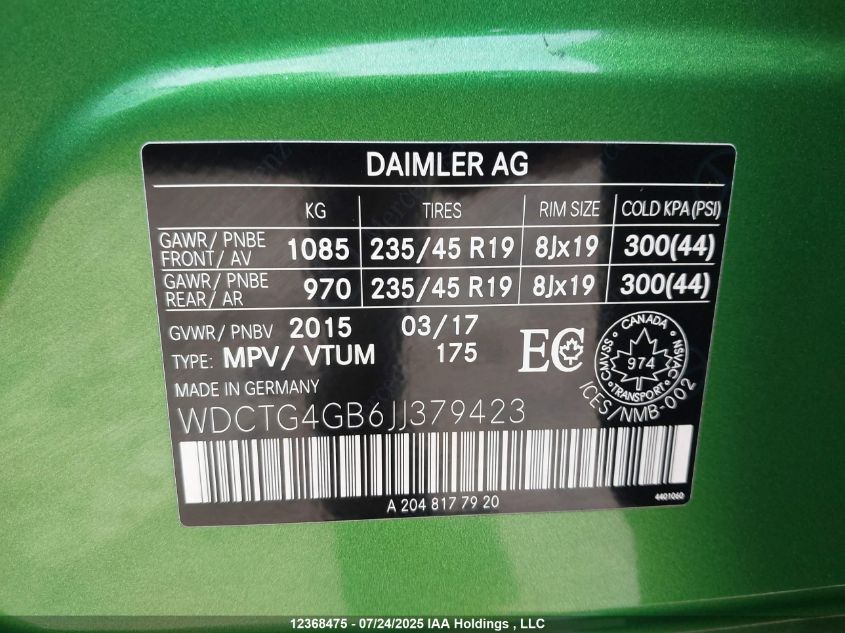 2018 Mercedes-Benz Gla 250 4Matic VIN: WDCTG4GB6JJ379423 Lot: 12368475