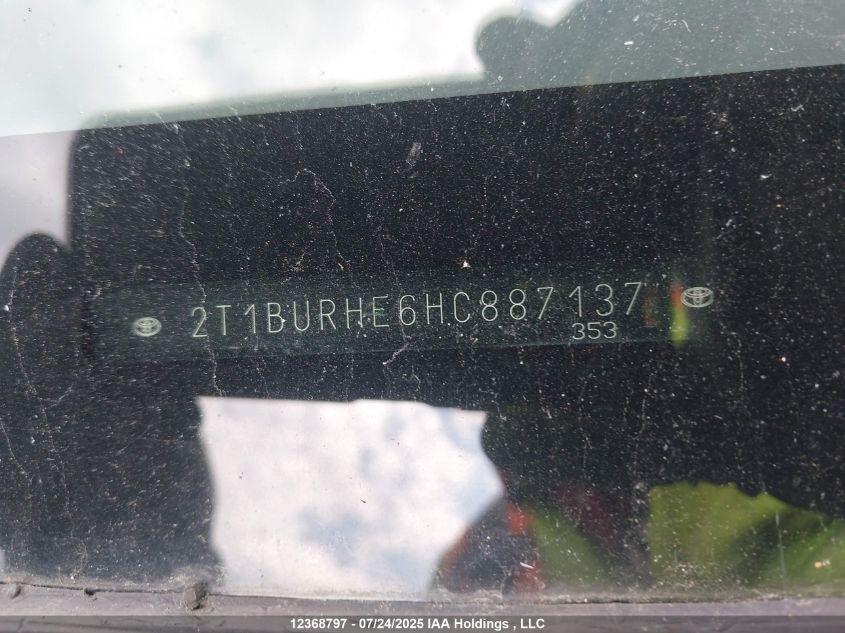 2017 Toyota Corolla VIN: 2T1BURHE6HC887137 Lot: 12368797