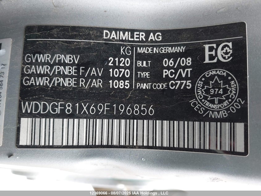 WDDGF81X69F196856 2009 MERCEDES-BENZ C-KLASSE photo no. 19