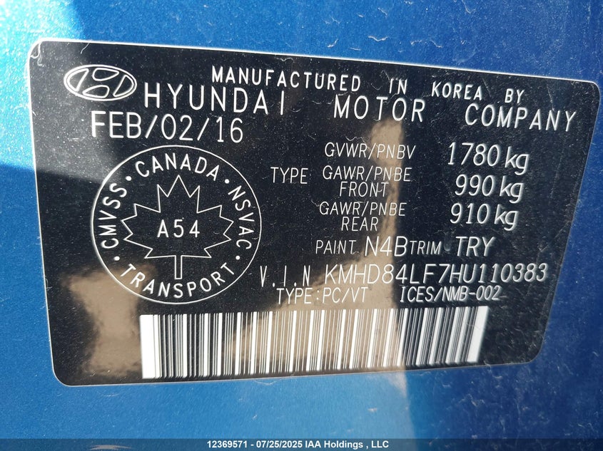KMHD84LF7HU110383 2017 HYUNDAI ELANTRA photo no. 9