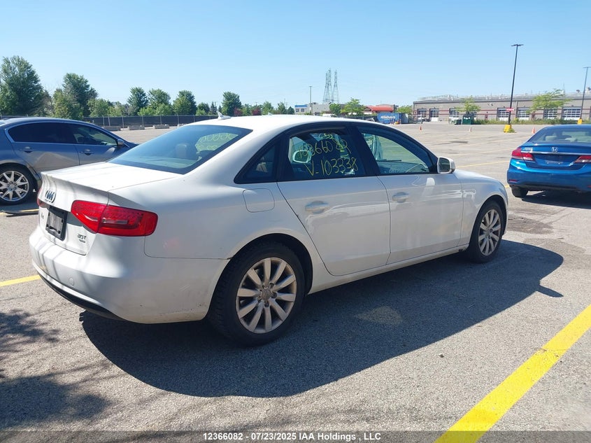 2013 Audi A4 2.0T VIN: WAUBFCFL3DA103338 Lot: 12366082X