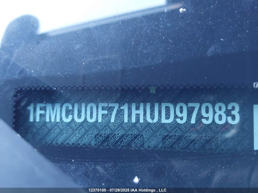 2017 Ford Escape S VIN: 1FMCU0F71HUD97983 Lot: 12370150