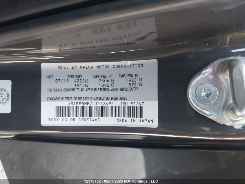 2020 Mazda Mazda3 Gt VIN: JM1BPBMM7L1148495 Lot: 12370732