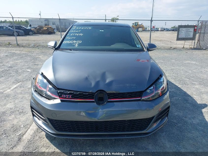 2019 Volkswagen Golf Gti 5-Door/5-Door Autobahn/5-Door Rabbit VIN: 3VW6T7AU4KM019689 Lot: 12370759