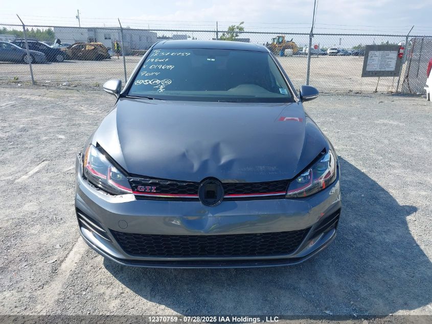 2019 Volkswagen Golf Gti 5-Door/5-Door Autobahn/5-Door Rabbit VIN: 3VW6T7AU4KM019689 Lot: 12370759