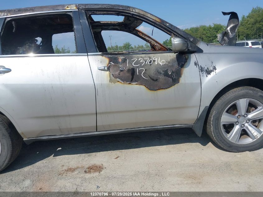 2012 Acura Mdx VIN: 2HNYD2H23CH004434 Lot: 12370796