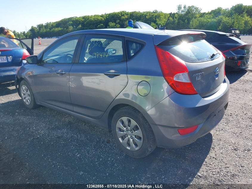 2016 Hyundai Accent Gl VIN: KMHCT5AE3GU297484 Lot: 12362855X