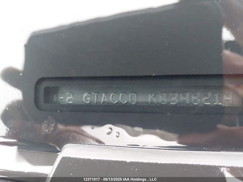 2019 Subaru Crosstrek Touring VIN: JF2GTACC0K8398219 Lot: 12371017