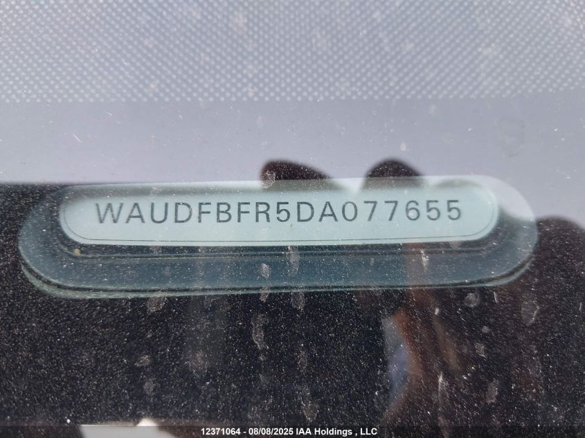 2013 Audi A5 2.0T VIN: WAUDFBFR5DA077655 Lot: 12371064