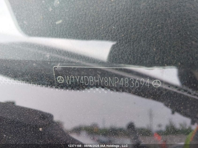 2022 Mercedes-Benz Sprinter 2500 VIN: W1Y4DBHY8NP483694 Lot: 12371188