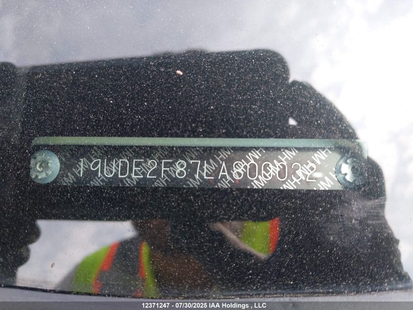 2020 Acura Ilx Premium A-Spec/Tech A-Spec VIN: 19UDE2F87LA800032 Lot: 12371247