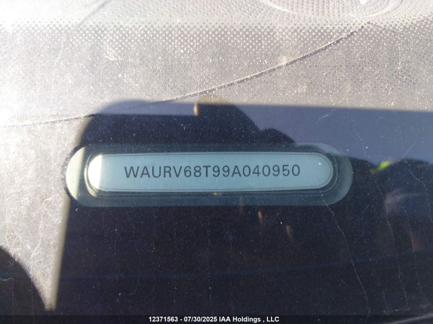 2009 Audi S5 4.2L VIN: WAURV68T99A040950 Lot: 12371563