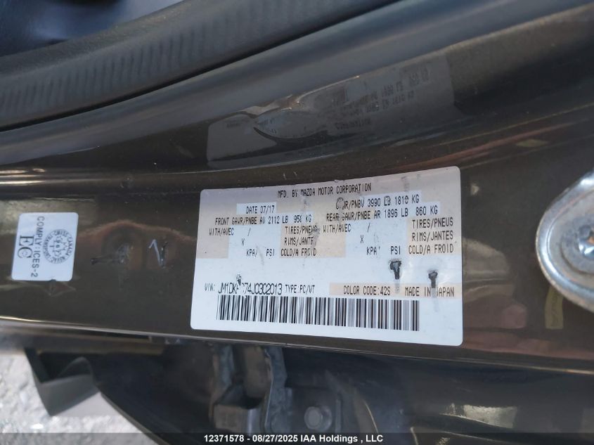 2018 Mazda Cx-3 Gs VIN: JM1DKFC74J0302013 Lot: 12371578