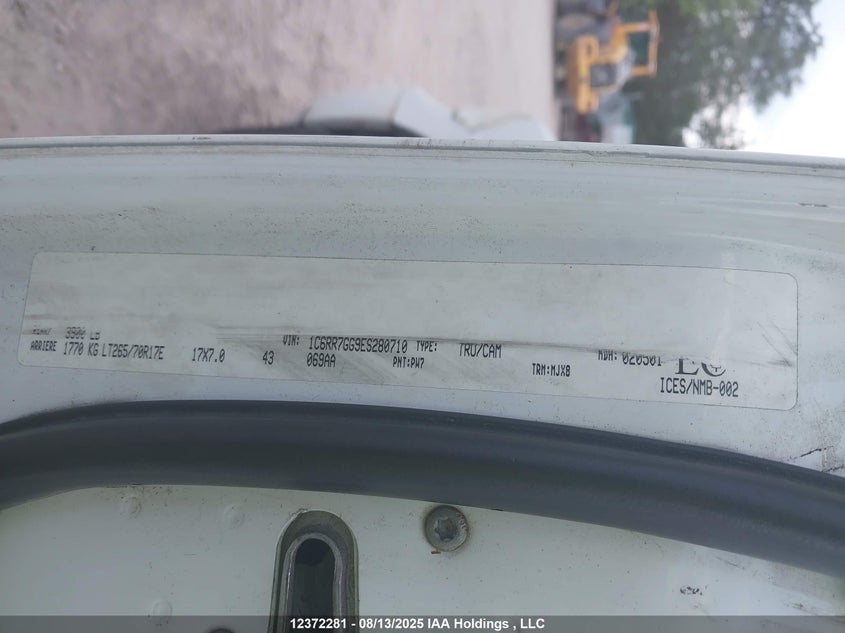1C6RR7GG9ES280710 2014 RAM 1500 photo no. 9