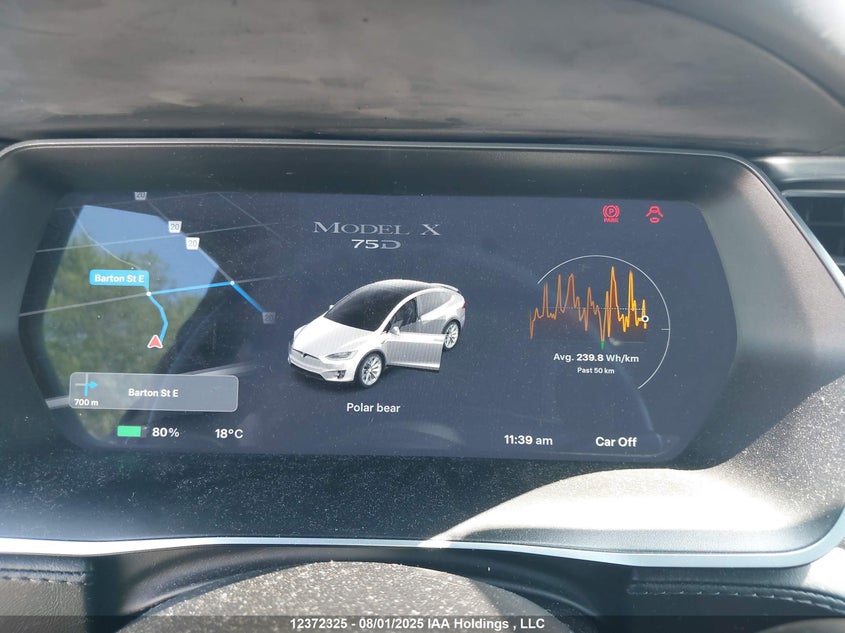 5YJXCAE21JF089957 2018 TESLA MODEL X photo no. 7