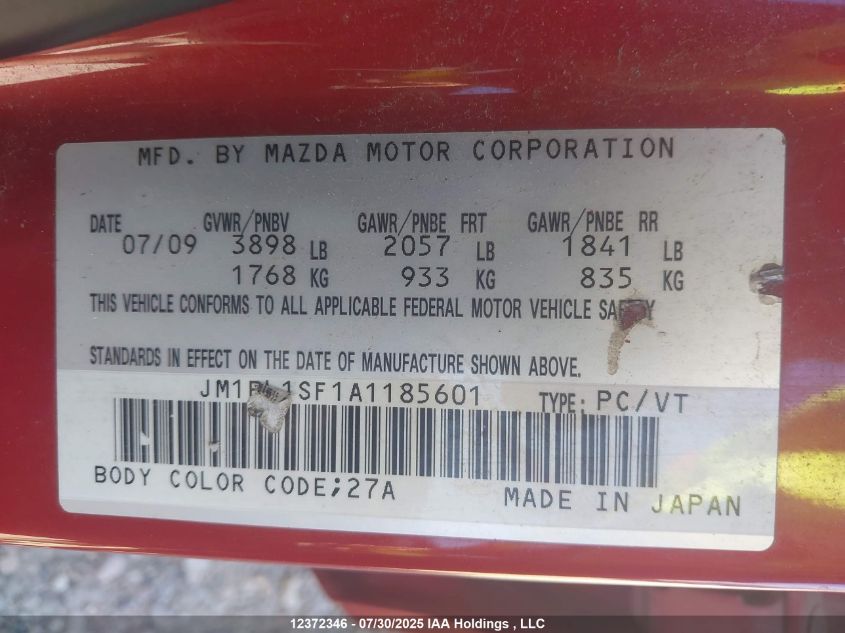 2010 Mazda 3 I VIN: JM1BL1SF1A1185601 Lot: 12372346