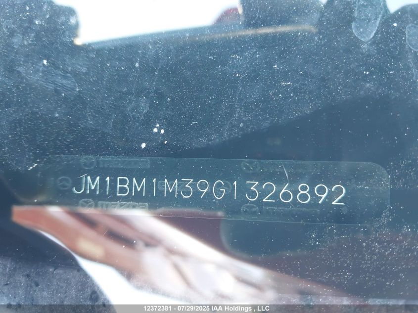 2016 Mazda 3 Touring VIN: JM1BM1M39G1326892 Lot: 12372381