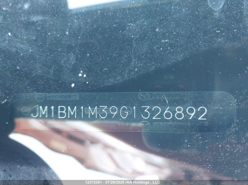 2016 Mazda 3 Touring VIN: JM1BM1M39G1326892 Lot: 12372381