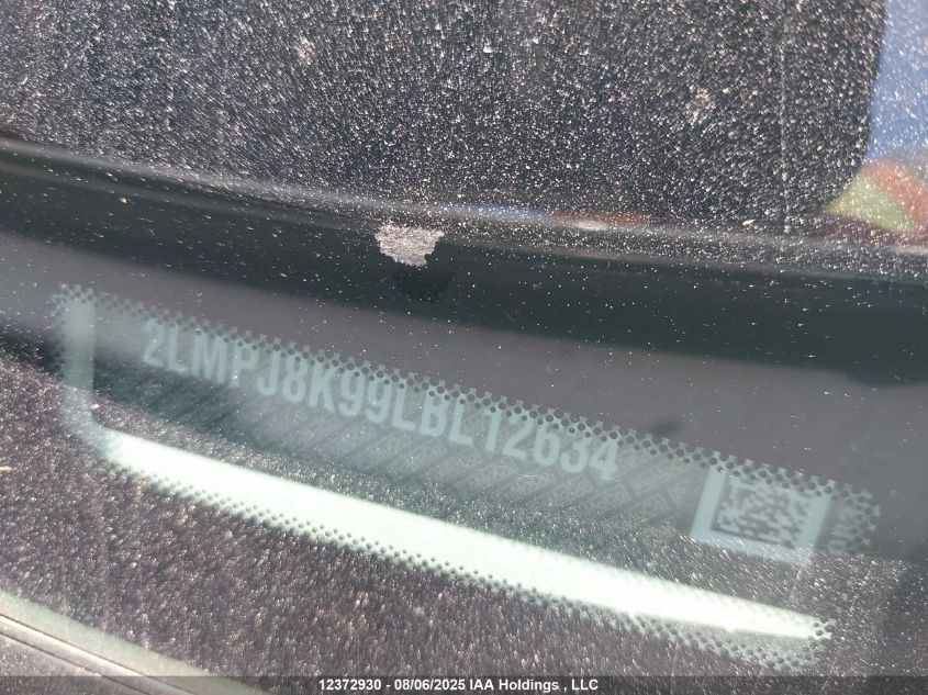 2020 Lincoln Nautilus Reserve VIN: 2LMPJ8K99LBL12634 Lot: 12372930