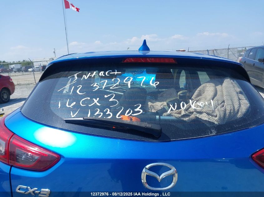 2016 Mazda Cx-3 Sport VIN: JM1DKFB74G0133203 Lot: 12372976