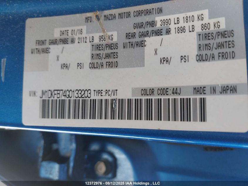2016 Mazda Cx-3 Sport VIN: JM1DKFB74G0133203 Lot: 12372976