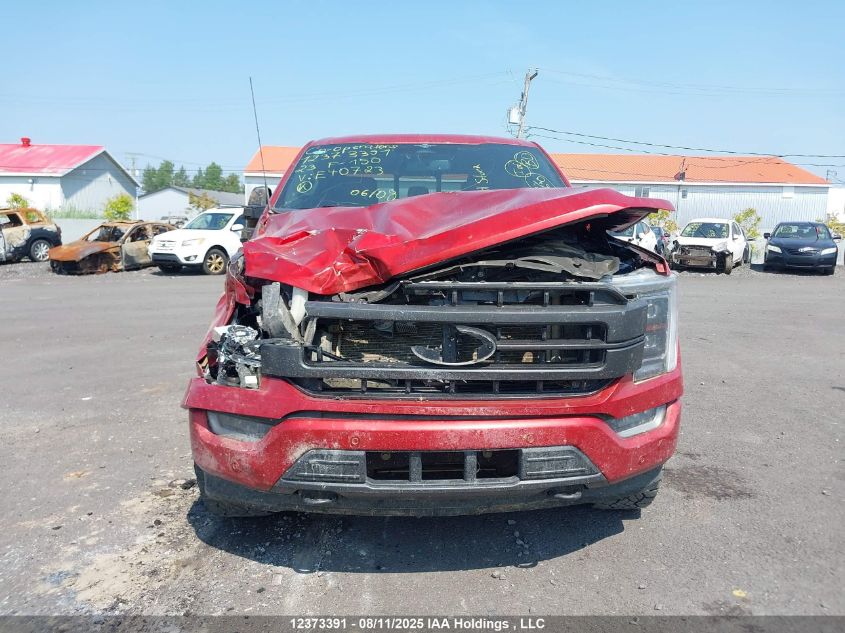 2023 Ford F-150 Lariat VIN: 1FTFW1E50PKE40723 Lot: 12373391