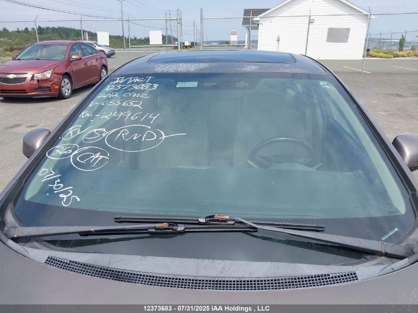 2012 Honda Civic Ex VIN: 2HGFB2F52CH055652 Lot: 12373683