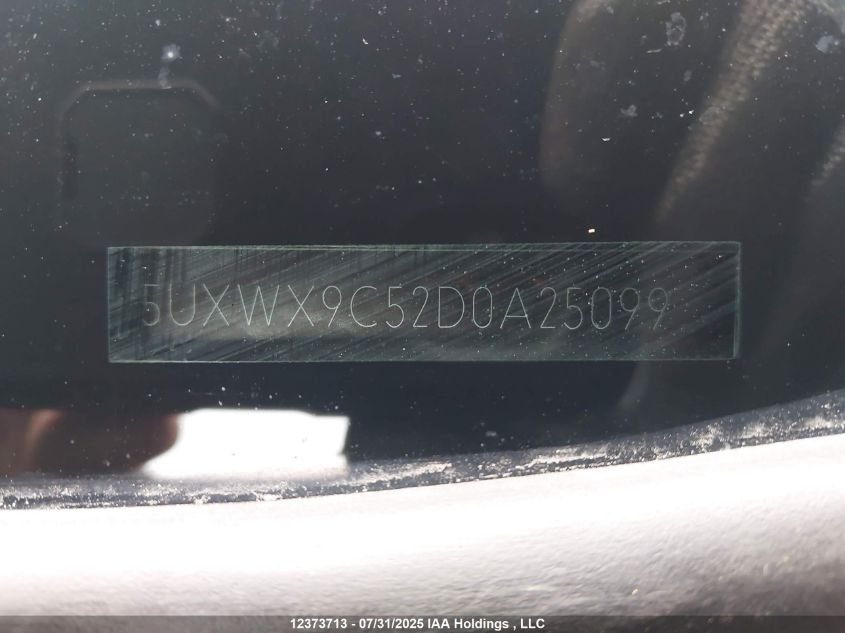 2013 BMW X3 xDrive28I VIN: 5UXWX9C52D0A25099 Lot: 12373713