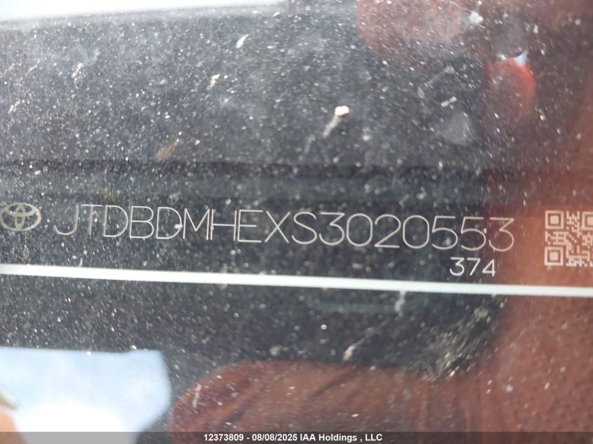 2025 Toyota Corolla Le/Se VIN: JTDBDMHEXS3020553 Lot: 12373809