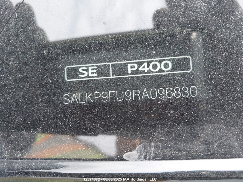 2024 Land Rover Range Rover P400 Se Swb VIN: SALKP9FU9RA096830 Lot: 12374072