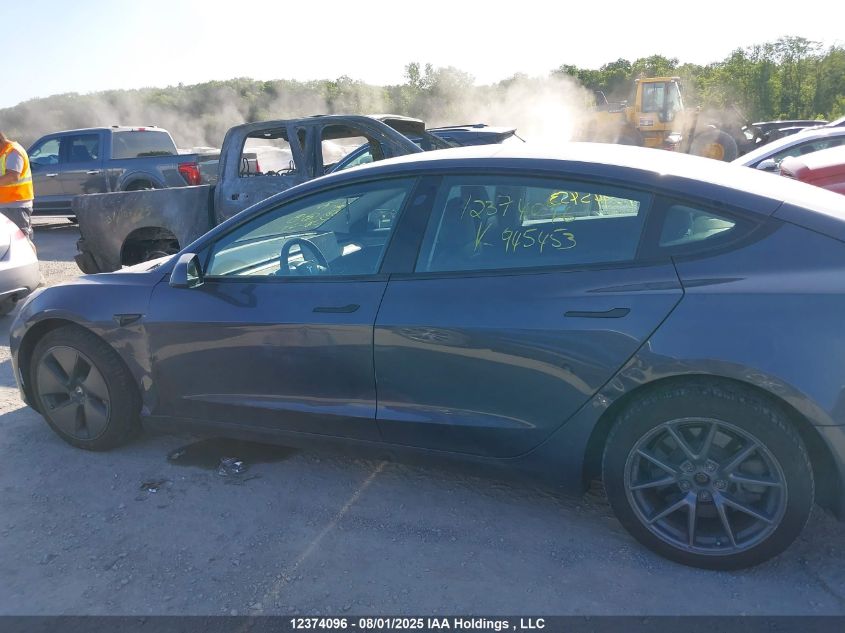 2023 Tesla Model 3 Rwd VIN: LRW3E1FA1PC945453 Lot: 12374096