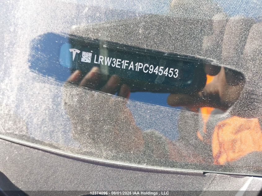 2023 Tesla Model 3 Rwd VIN: LRW3E1FA1PC945453 Lot: 12374096