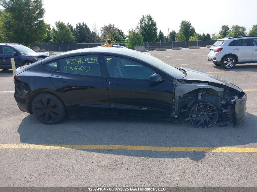 2024 Tesla Model 3 Long Range VIN: 5YJ3E1EB2RF846532 Lot: 12374164
