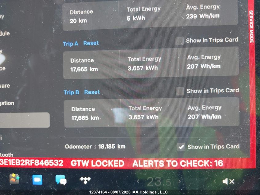 2024 Tesla Model 3 Long Range VIN: 5YJ3E1EB2RF846532 Lot: 12374164