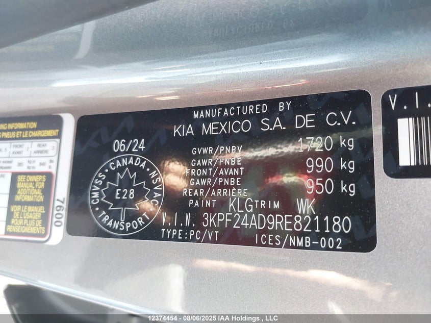 3KPF24AD9RE821180 2024 KIA FORTE photo no. 9