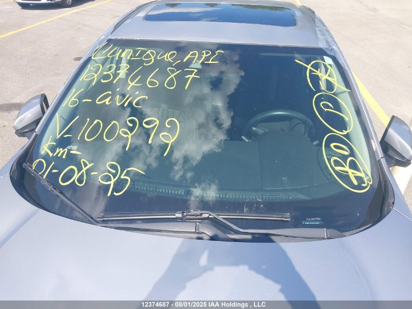 2016 Honda Civic Ex-T VIN: 2HGFC1F4XGH100292 Lot: 12374687