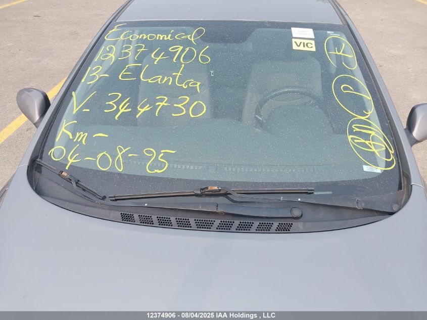 2013 Hyundai Elantra Gl VIN: 5NPDH4AE6DH344730 Lot: 12374906