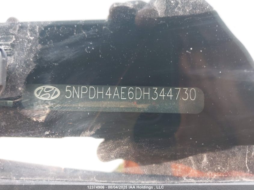 2013 Hyundai Elantra Gl VIN: 5NPDH4AE6DH344730 Lot: 12374906